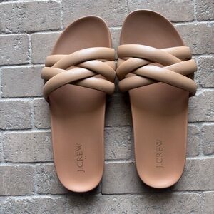 JCrew tan slides -never worn-